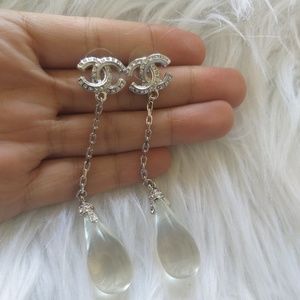 Chanel crystal drop earrings